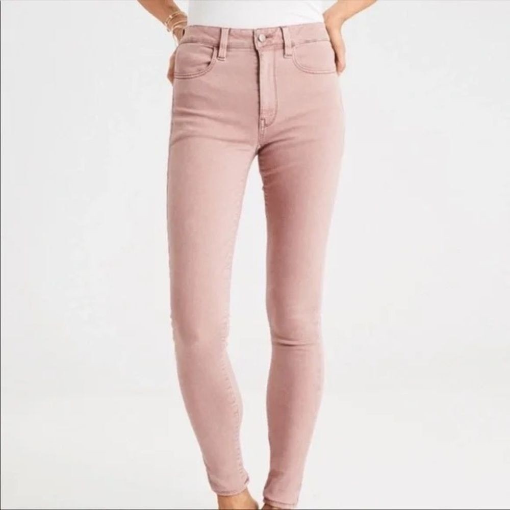 AMERICAN EAGLE Women's Hi Rise Jegging 360 Super Stretch Light Mauve Pink Size 4